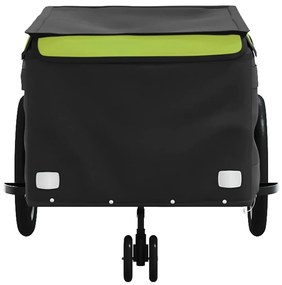 Reboque para bicicleta 45 kg ferro preto e verde