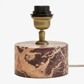 Base Para Lâmpada De Mesa Em Pedra Natural Orlena Mármore Vermelho Cherry Gold - Sklum