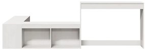 Mesa cabeceira c/ secretária 232x112x75 cm pinho maciço branco