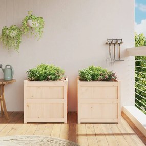 Vasos/floreiras de jardim 2 pcs madeira de pinho maciça
