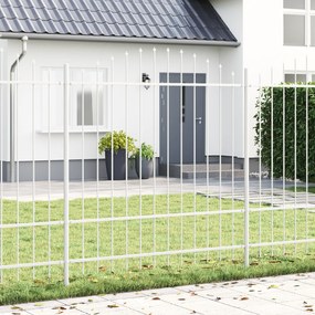 Cerca de Jardim vidaXL com Topo em Arco Branco 3,4x1,75 m em Aço