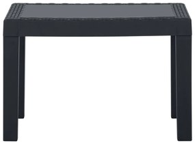 3 pcs conjunto lounge de jardim c/ almofadões plástico cinzento
