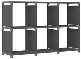 vidaXL Unidade de prateleiras 6 cubos 103x30x72,5 cm tecido cinzento