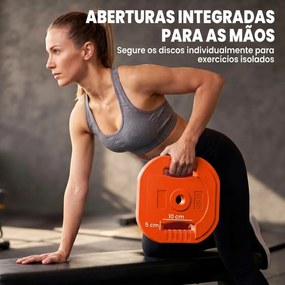 Conjunto de Pesos Antiderrapante com Barra e 6 Discos 20 kg