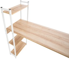 Secretária com prateleiras laterais Poe 120 x 111 x 44 cm Cor Natural