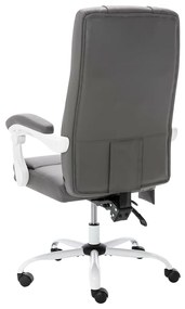 Cadeira escritório c/ função massagem couro artificial cinzento