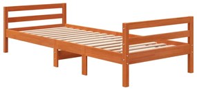 Cama sem colchão 90x190 cm madeira de pinho maciça castanho-mel
