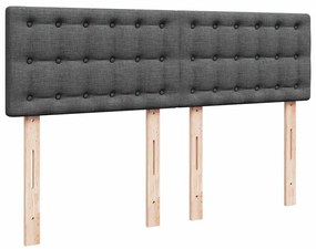 Cama otomana com colchão &amp; LEDs 140x200 cm cinzento escuro