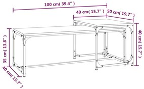 Mesas de centro 2 pcs derivados de madeira cinzento sonoma