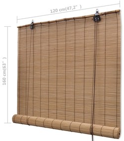 Estore de enrolar 120 x 160 cm bambu castanho