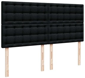 Estrutura de cama otomana com colchão 160x200 cm tecido preto