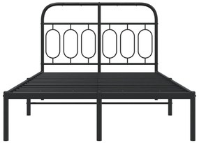 Estrutura de cama com cabeceira 120x190 cm metal preto