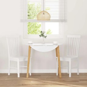 Cadeiras de jantar 2 pcs madeira de seringueira maciça branco