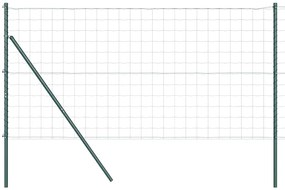 Cerca Euro com 7 Postes 1,2 x 10 m em Aço Galvanizado Verde