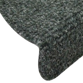 Tapetes de escada autoadesivos 30 pcs 65x21x4 cm verde