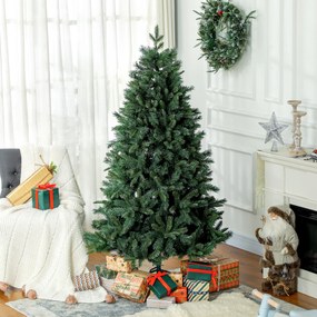 Árvore de Natal artificial de 180 cm com suporte dobrável em aço, 1061 ramos, decoração de Natal, verde
