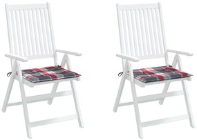 Almofadões cadeiras jardim 2pcs tecido oxford xadrez vermelho