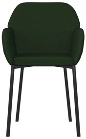 Cadeiras de jantar 2 pcs veludo verde-escuro