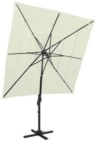 vidaXL Guarda-sol de jardim com poste de alumínio 250x250 cm areia