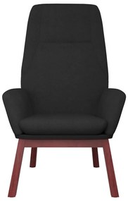 Cadeira de descanso com banco p/ pés tecido preto