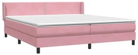 Cama com molas/colchão rosa 180x220 cm veludo