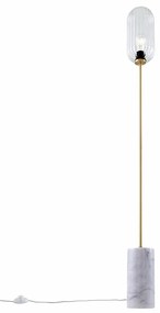 Candeeiro de pé Art Déco em latão com vidro transparente - Rid