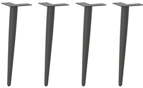 vidaXL Pés para mesa de centro formato cônico 4 peças antracite 42-43 cm aço