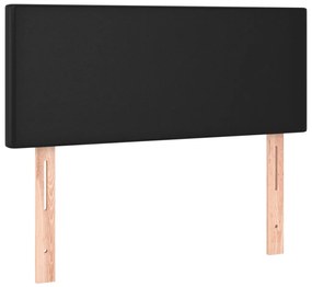 Cabeceira de cama c/ LED couro artificial 100x5x78/88 cm preto