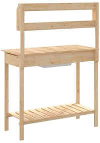 Mesa de cultivo com pia 147,5x44x139,5 cm abeto maciço