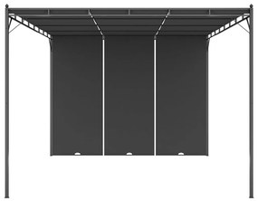 Gazebo de jardim com cortina lateral 4x3x2,25m antracite