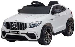 HOMCOM Carro Elétrico Mercedes AMG 12V para Crianças de 3-5 Anos com Controle Remoto Música Luzes Abertura da Porta 115x70x55cm Branco