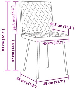 Cadeiras de jantar 6 pcs veludo cinzento-escuro