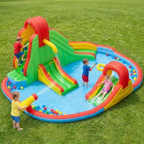 Castelo Insuflável Infantil, 511 x 400 x 240 cm, 3 Escorregas (SEM SOPRADOR), Multicolor