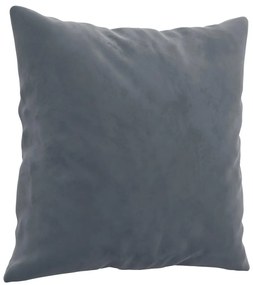 4 pcs conjunto de sofás com almofadas veludo cinzento-escuro