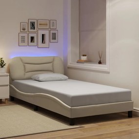 Estrutura de cama com LED sem colchão 100x200 cm tecido