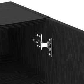 Armário de TV vidaXL com Luzes LED Carvalho Preto 40,5x30x102 cm