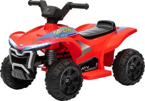Moto 4 elétrica infantil de 6 V, carro elétrico para crianças com velocidade de 2,5 km/h, para crianças dos 18 aos 36 meses, 71 x 40,5 x 45 cm, vermel