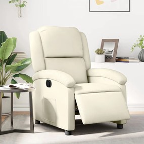 vidaXL Poltrona reclinável elétrica couro artificial cor creme