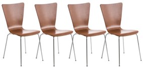 Conjunto de 4 cadeiras cozinha e jantar Aaron 43 x 84 x 50 cm Castanho