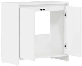 Armário casa de banho 60x33x61 cm contrapl. branco brilhante