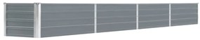 vidaXL Canteiro elevado jardim aço galvanizado 320x40x45 cm cinzento