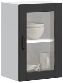 Armário de parede de cozinha com porta de vidro Porto preto