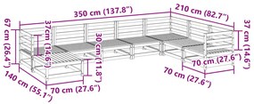 8 pcs conjunto sofás de jardim pinho maciço