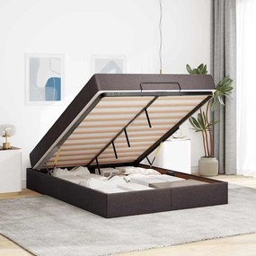 Estrutura da Cama Outros Castanho escuro 160 x 200 cm tecido
