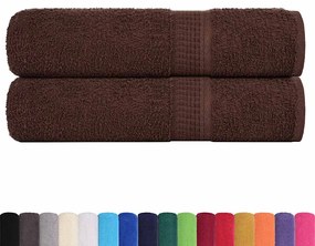 Toalhas de banho 2pcs 70x140 cm 360 gsm 100% algodão castanho