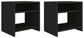vidaXL Mesas de cabeceira 2 pcs 40x30x40 cm derivados de madeira preto