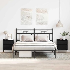 vidaXL Criados-Mudos 2pcs Carvalho Preto 40x35x50 cm Madeira Engenheirada