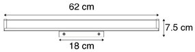 LED Candeeiro de parede moderno para casa de banho preto 62 cm IP44 - Cascada Moderno