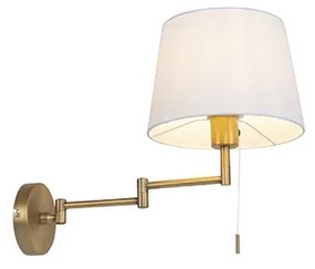 Candeeiro de parede em bronze com cúpula branca e braço ajustável - Ladas Deluxe Moderno