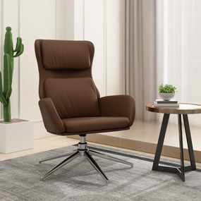 Cadeira de descanso couro artificial castanho brilhante